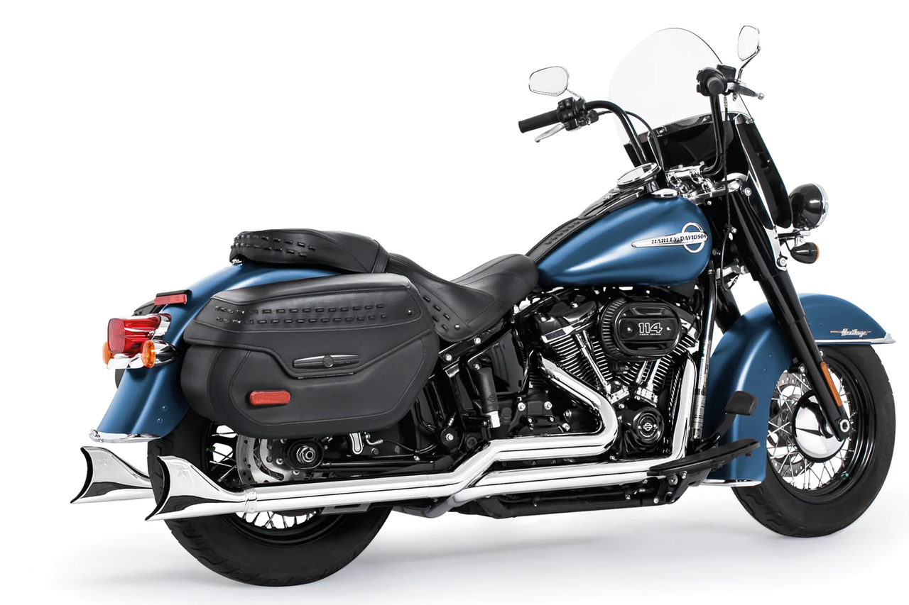 F*St07 17 33's Sharktail Dual Chrome 2-2 Full Exhaust System Freedom Performance Exhaust