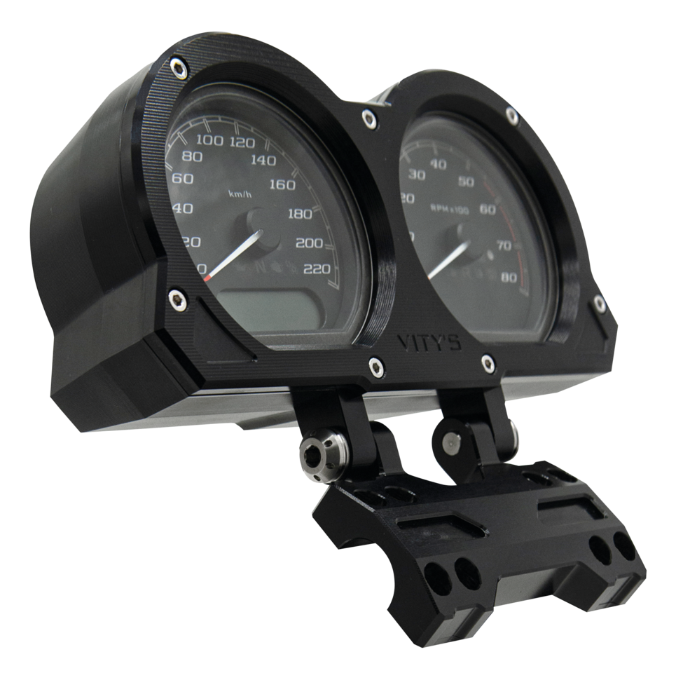 Vity's Fxlr18 Up Billet Gauge Hsng Black Speedo Mount Vity's Design