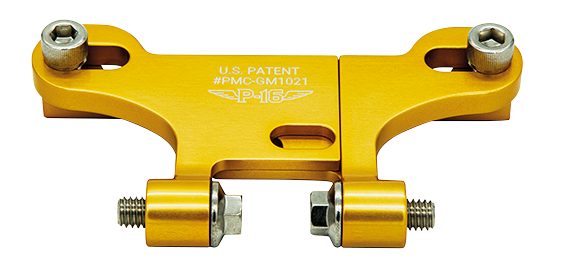 P16 Risers Gauge Mount, Gold Gauge Mount P16 Powerplant Motorcycle Co.