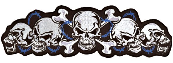 String Of Skulls Patch 12.25"X3.5" Helmets, Audio & Merchandise Lethal Threat Default Title