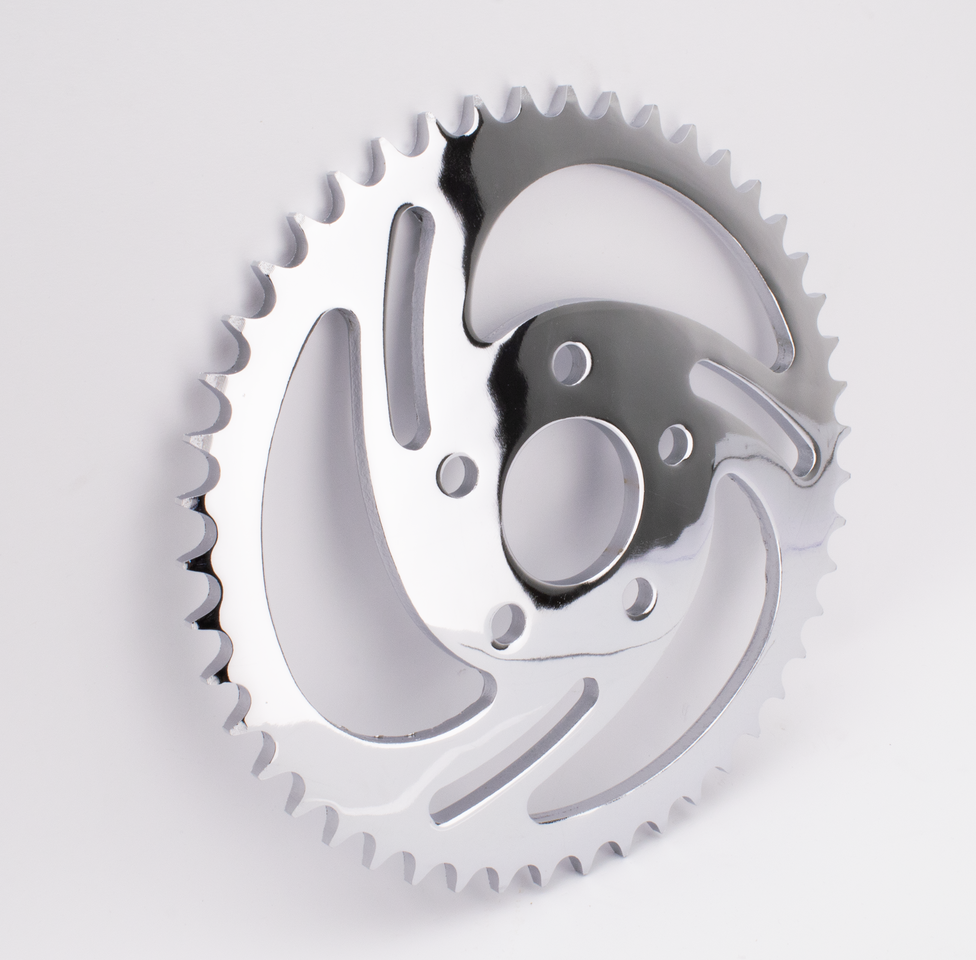 Gzp Chrome Swirled Sprocket 47 T Xl82 85 Rear Wheel Sprocket Zodiac Default Title