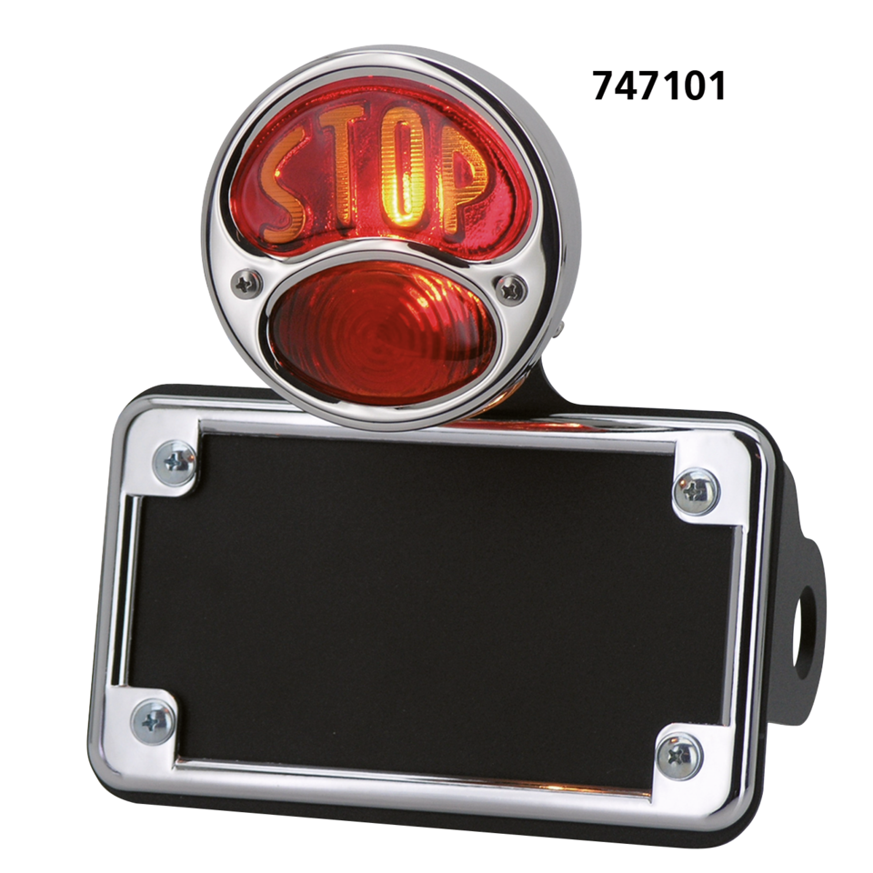 Nsc 28 Taillight W/Horizontal Lic.Mount Custom Taillights No School Choppers Default Title