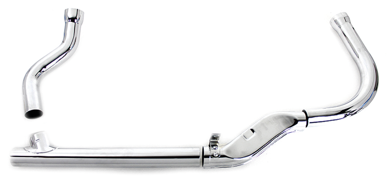2 1 Complete Exhaust Chrome Fl58 64 2-1 Full Exhaust System V Twin Mfg Default Title