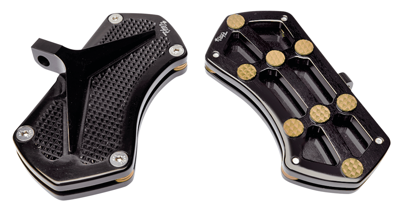 Diamond Pssngr Flrbrd Blk W/ Gems Brass Passenger Floorboard Vity's Design Default Title