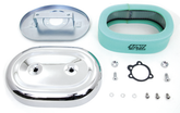 Oval A/C Complete Chrome Fl/Fx/Xl72 75 Stock Style Air Cleaners V Twin Mfg Default Title