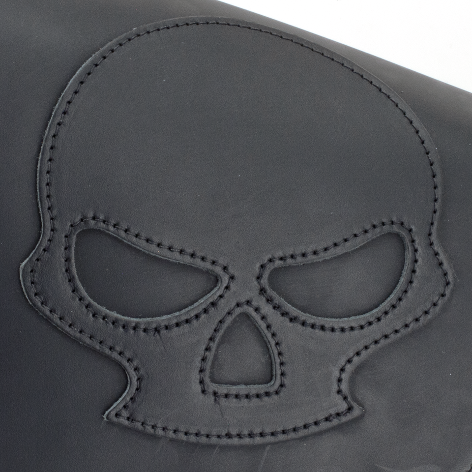 Texas Leather Skull Swingarm Bag Black Leather Luggage Texas Leather