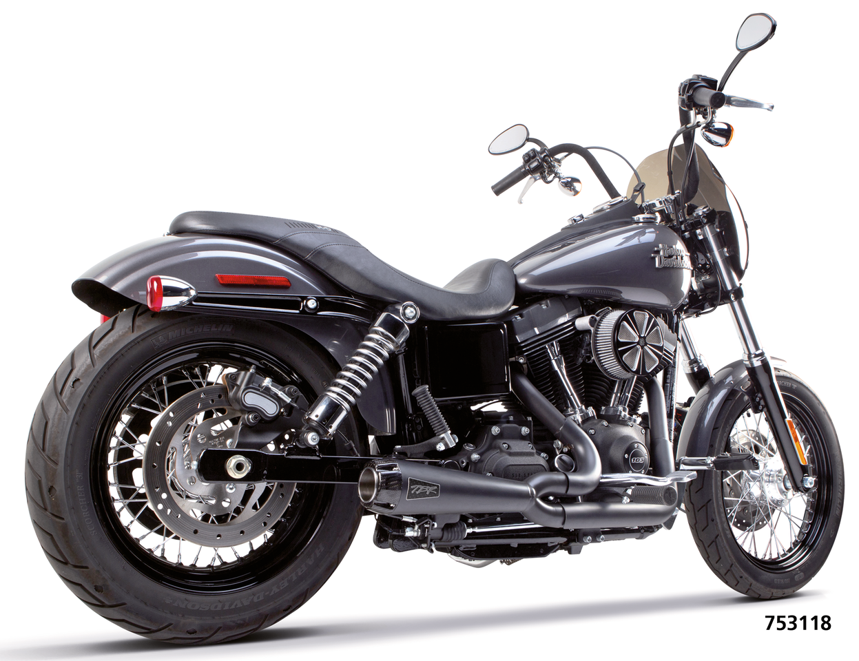 Two Brother Racing Comp-S 2-1, Black - 06-17 Dyna Full Exhaust System Two Brothers Racing