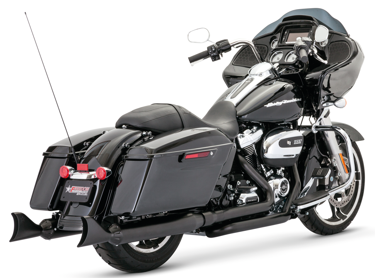 4" Sharktails S O's All Chr Flh/T17 Up Slip-On & Muffler Freedom Performance Exhaust
