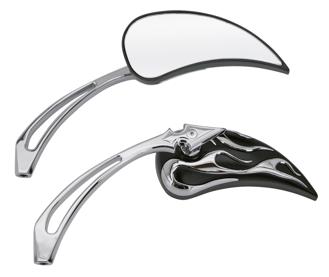 Gzp Chrome & Black Flame Mirror Set Mirror & Component Zodiac