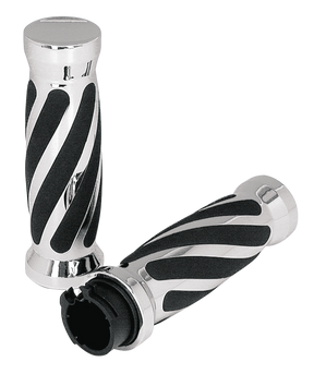 Gzp Swirl Style Grips Chrome Dual Cable Grip Zodiac Default Title
