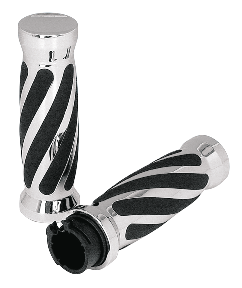 Gzp Swirl Style Grips Chrome Dual Cable Grip Zodiac Default Title