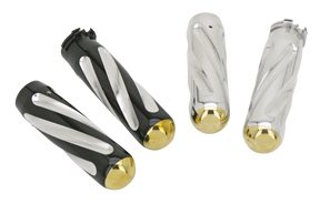 Neo Fusion Spiral Grips Black/Brass Handlebar, Hand Controls & Mirrors Ken's Factory