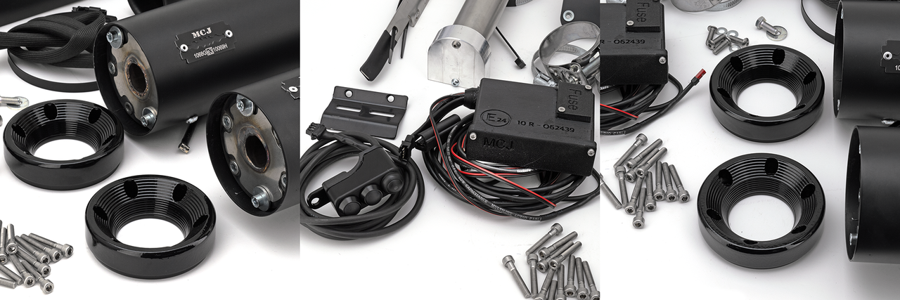 Mcj Adj. Exhaust Rh1250 S25 Up Black Full Exhaust System Mcj