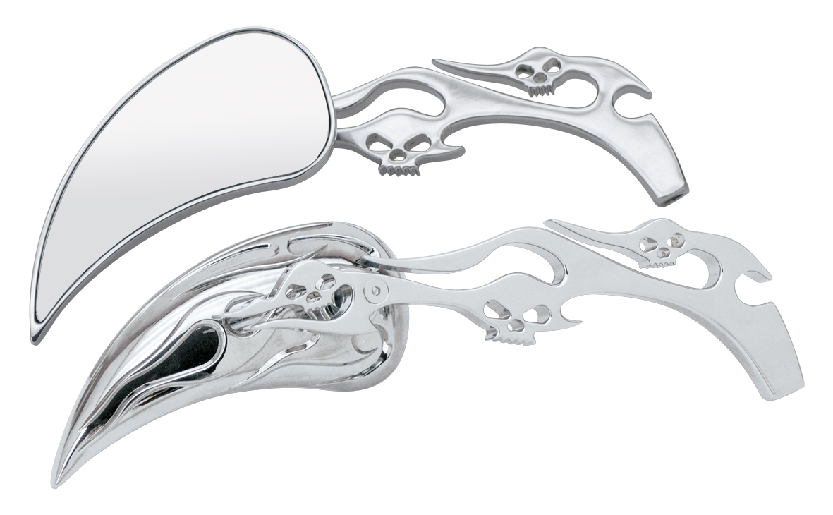 Gzp Meteor Mirrors W/Skull & Flame Stem Mirror & Component Zodiac Default Title