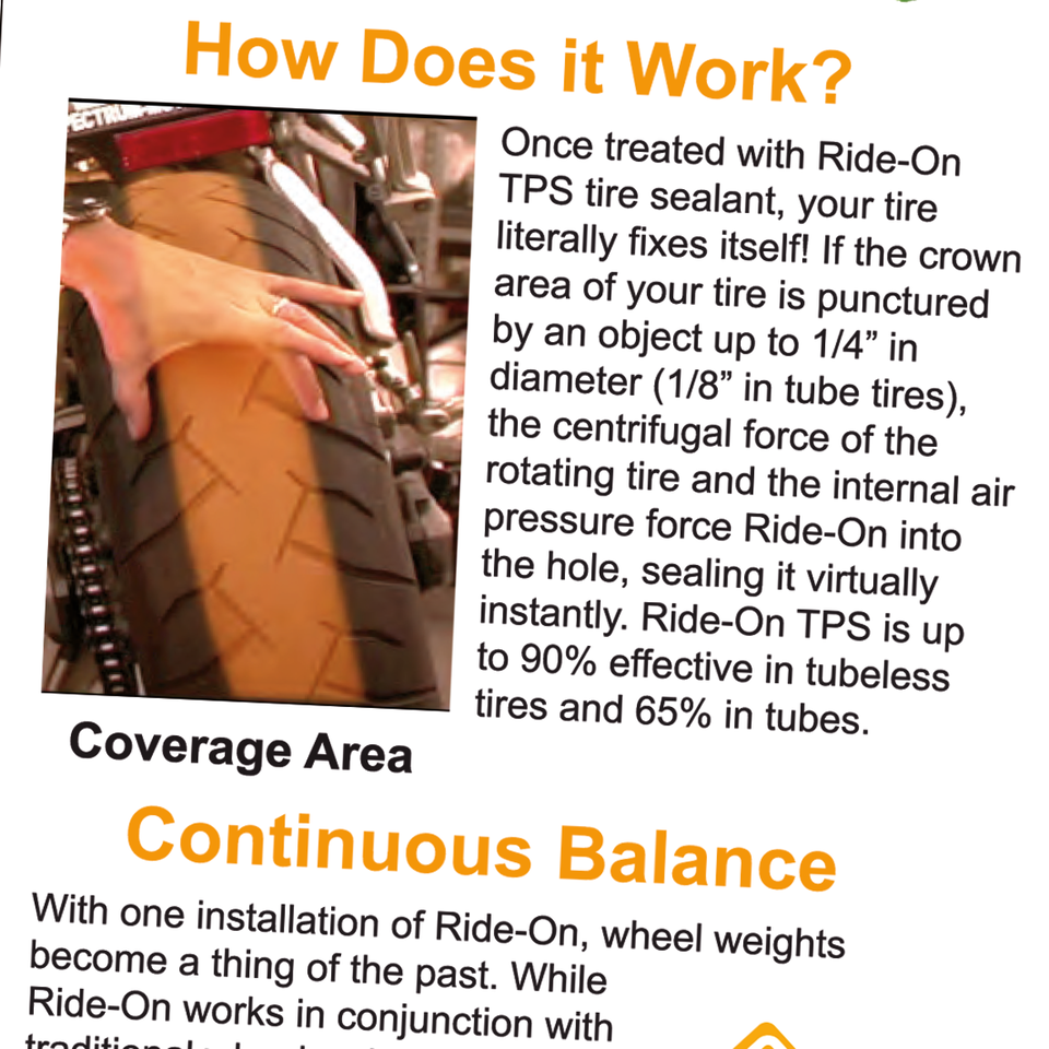 Ride On Tire Protection System 8 Oz.Bottl Thread Lockers, Sealants & Chemicals Ride On