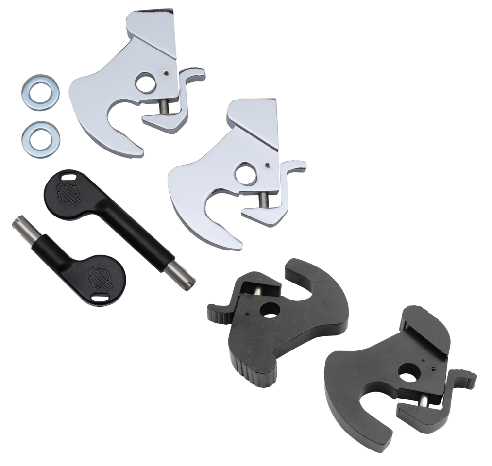 Black Rotary Latch Kit Sissy Bar Docking Hardware V Twin Mfg