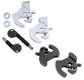Black Rotary Latch Kit Sissy Bar Docking Hardware V Twin Mfg