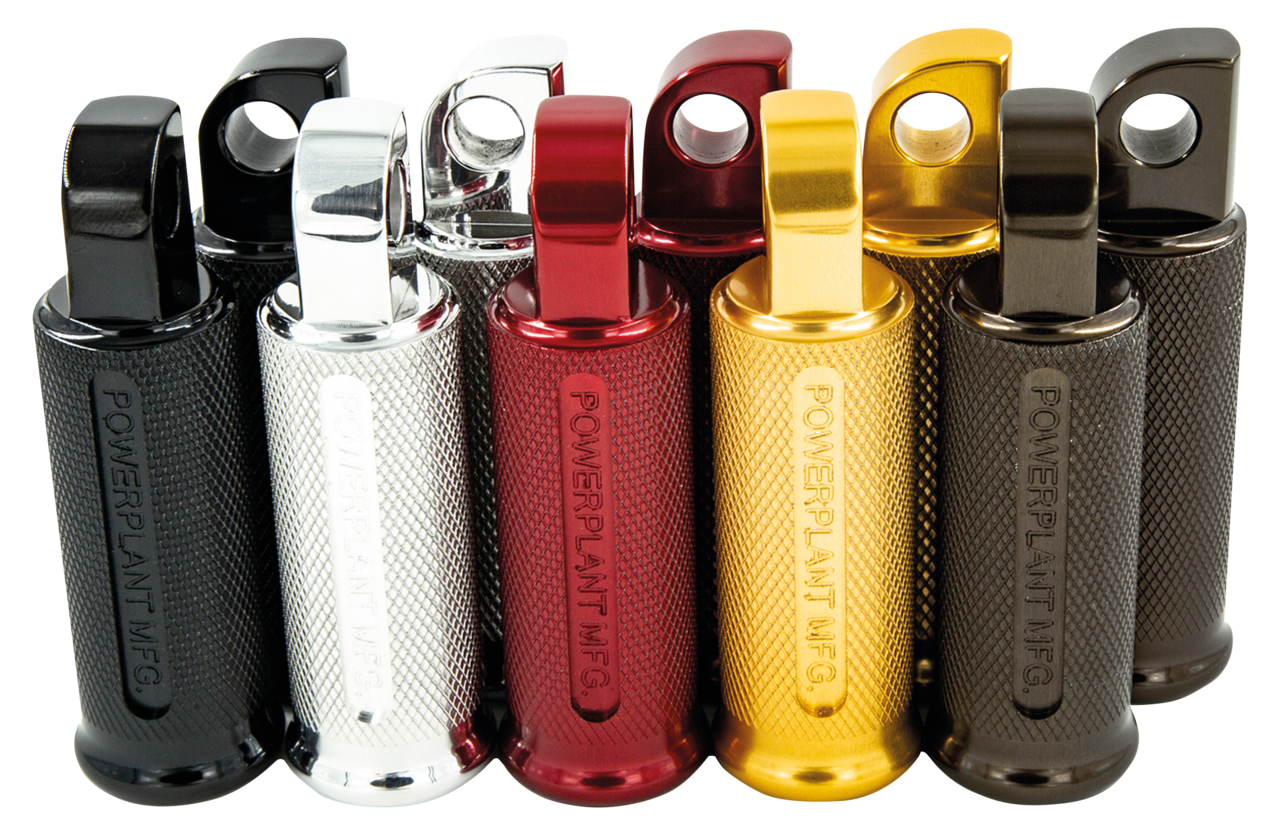 P16 Shorty Pegs, Black Foot Pegs P16 Powerplant Motorcycle Co.
