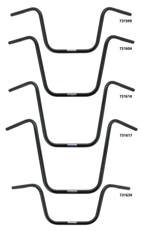 Apehanger Black "Medium" H=310mm 82 Up Handlebar Crc Custom Parts