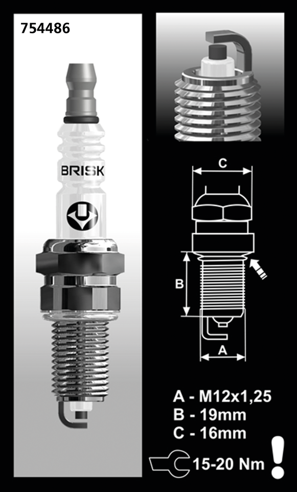 Each Brisk B12 S Spark Plug Spark Plug Brisk