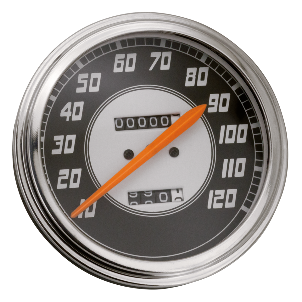 Replica Speedo Black Face 2:1 Ratio Orng Speedometer V Twin Mfg