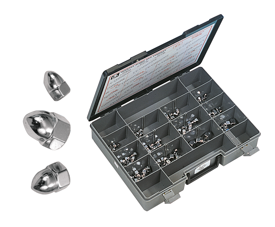 Assortment Tray Chrome Acorn Nuts Unf/C Hardware & Fastener Midwest Acorn Nut Company Default Title