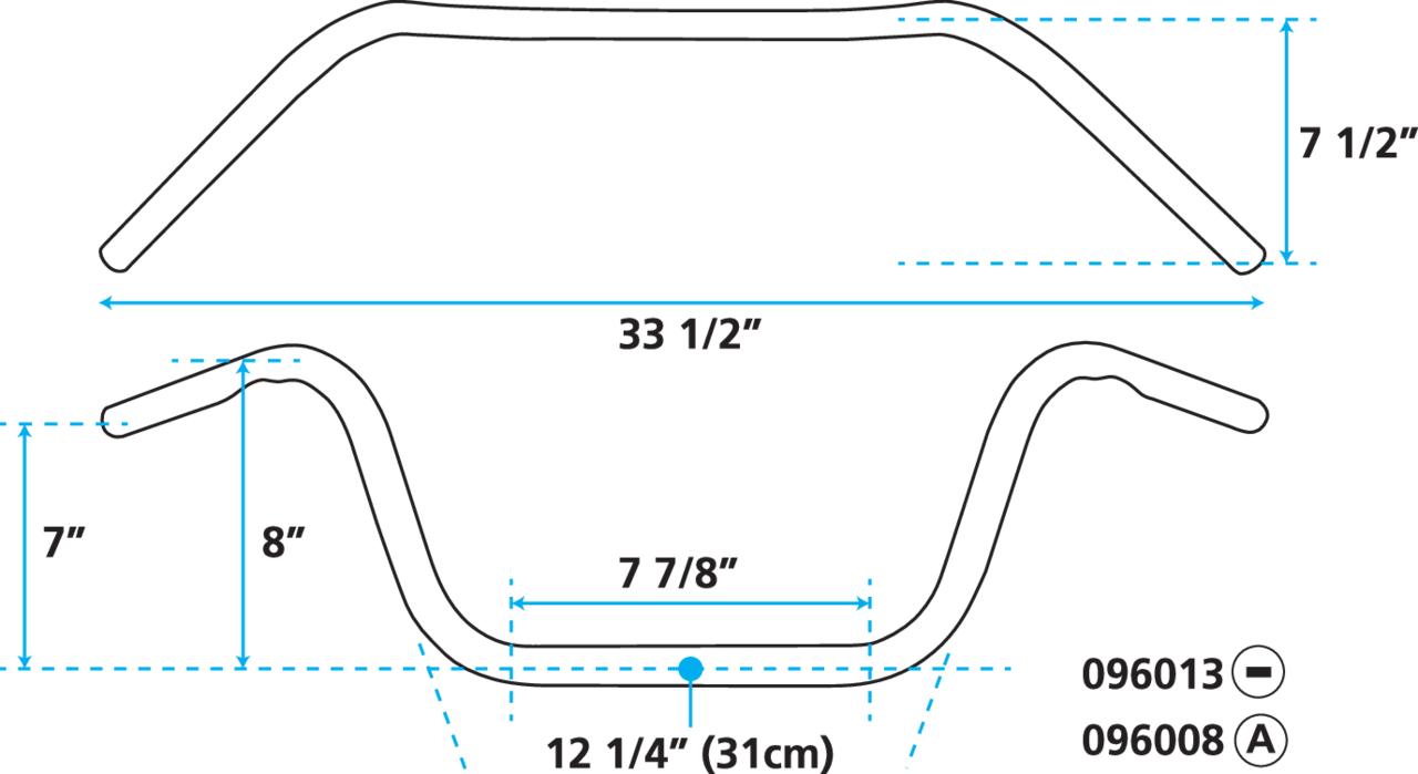 Gzp Handlebar Custom Low 8 1/2" /W Dimp Handlebar Zodiac