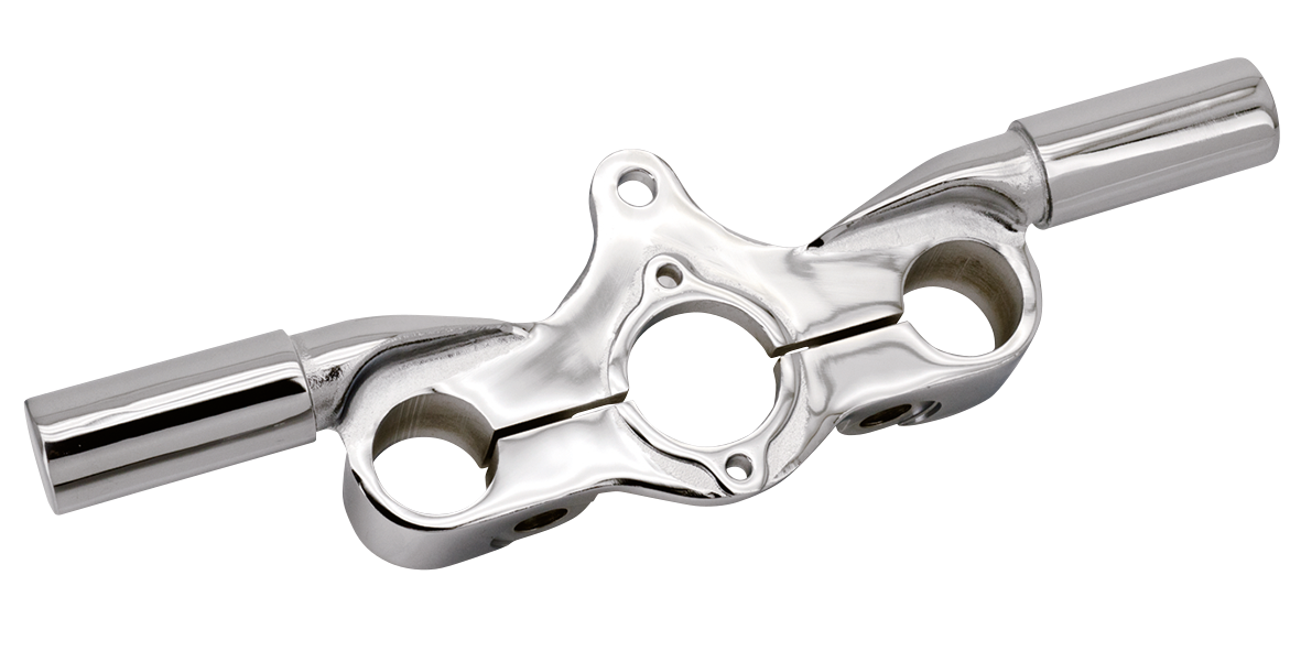 Chr Triple Clamp For Risers Inline Sprng Springer Fork Part V Twin Mfg