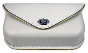 Windshield Pouch White/Gold Trim Fl60 84 Windshield Bags V Twin Mfg Default Title