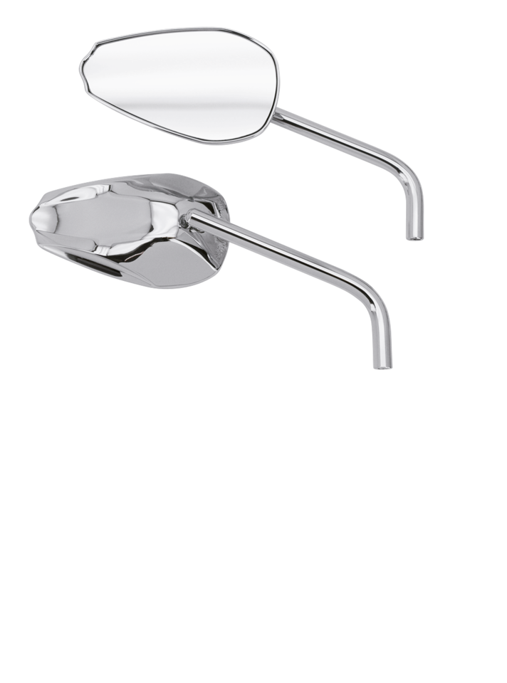 Gzp Chrome Cobra Mirror Set W/Round S Mirror & Component Zodiac