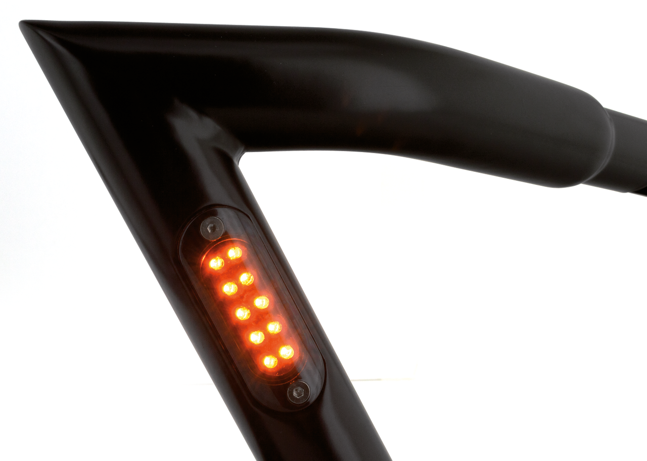 Gzp Matt Blk Z Bar 6"Rise Tbw Smoke Led Fat Handlebars for one inch handlebar clamps Zodiac Default Title