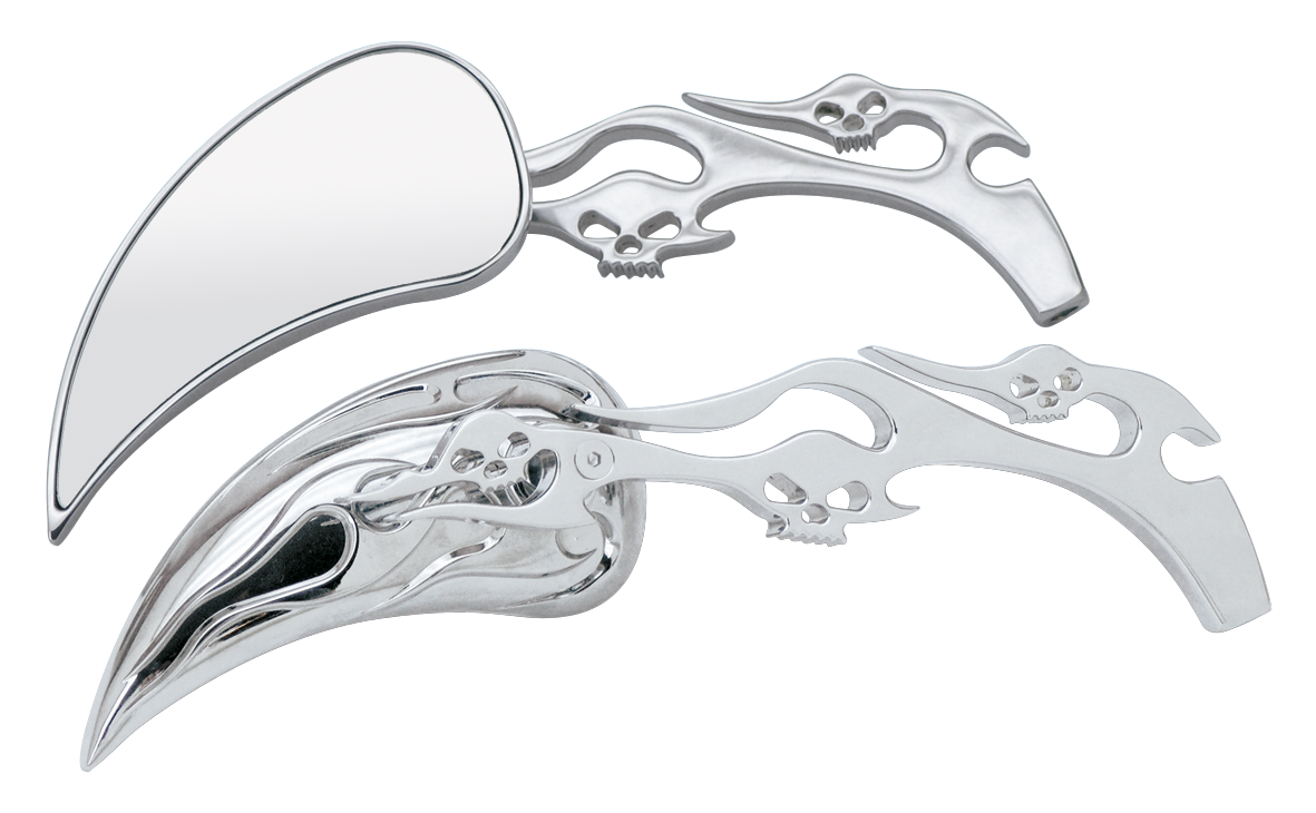Gzp Meteor Mirrors W/Skull & Flame Stem Mirror & Component Zodiac