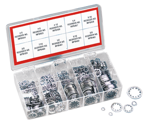 Assort. Tray Chrome Plated Int. Lockwash Hardware & Assortment Trays Midwest Acorn Nut Company