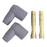 Msd 90 Deg Socket Boots, Grey, Pair Plug Wire Kits Msd Ignition Default Title