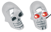 Gzp 2" Chrome Skull Marker Lamps W/Led B Turn Signal Zodiac Default Title