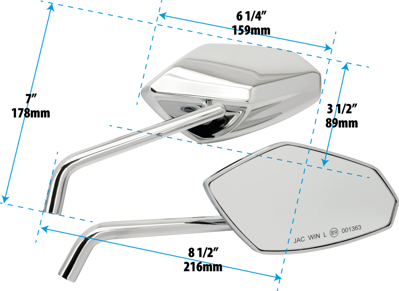 Gzp Chr Deluxe Street Rod Mirrorset Mirror & Component Zodiac Default Title