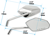 Gzp Chr Deluxe Street Rod Mirrorset Mirror & Component Zodiac Default Title