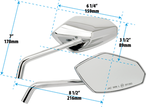 Gzp Chr Deluxe Street Rod Mirrorset Mirror & Component Zodiac Default Title