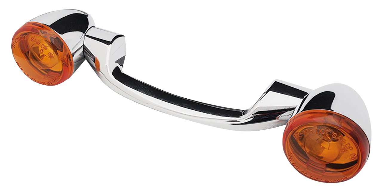 Turn Signal Bar Chrome/Amber Flh/T99 13 Turn Signal V Twin Mfg Default Title