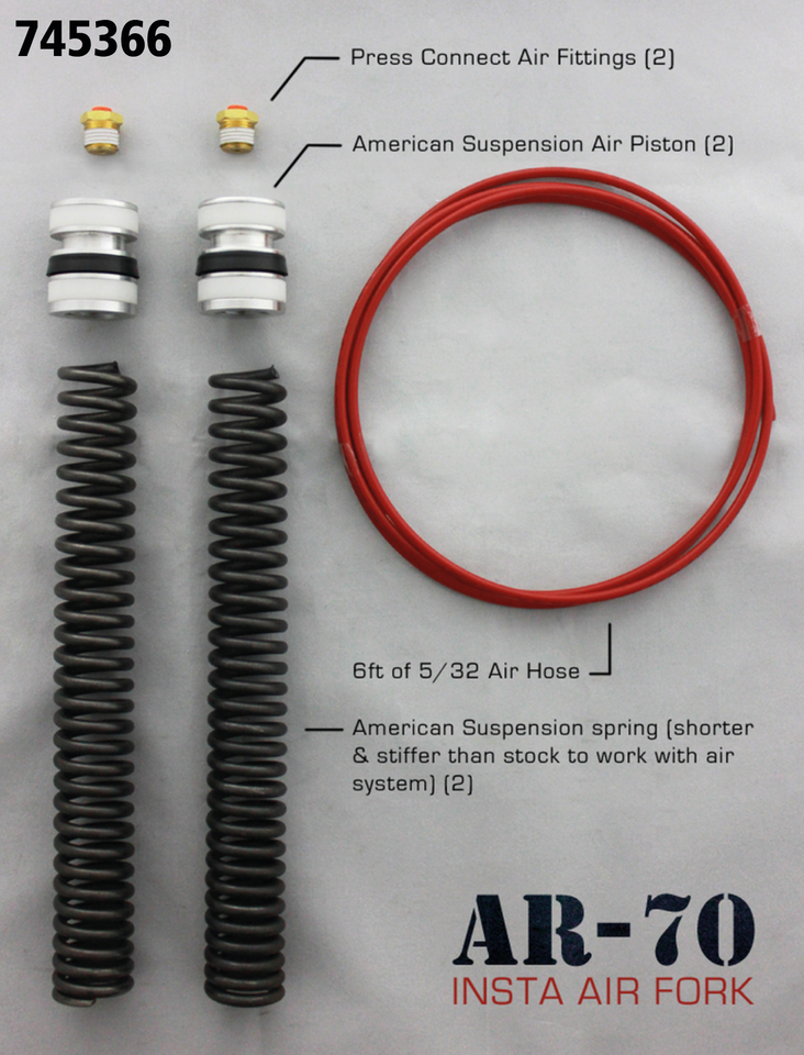 A.S. Air Piston Kit 41mm Fork W/A.S.Tree Fork Spring American Suspension Default Title