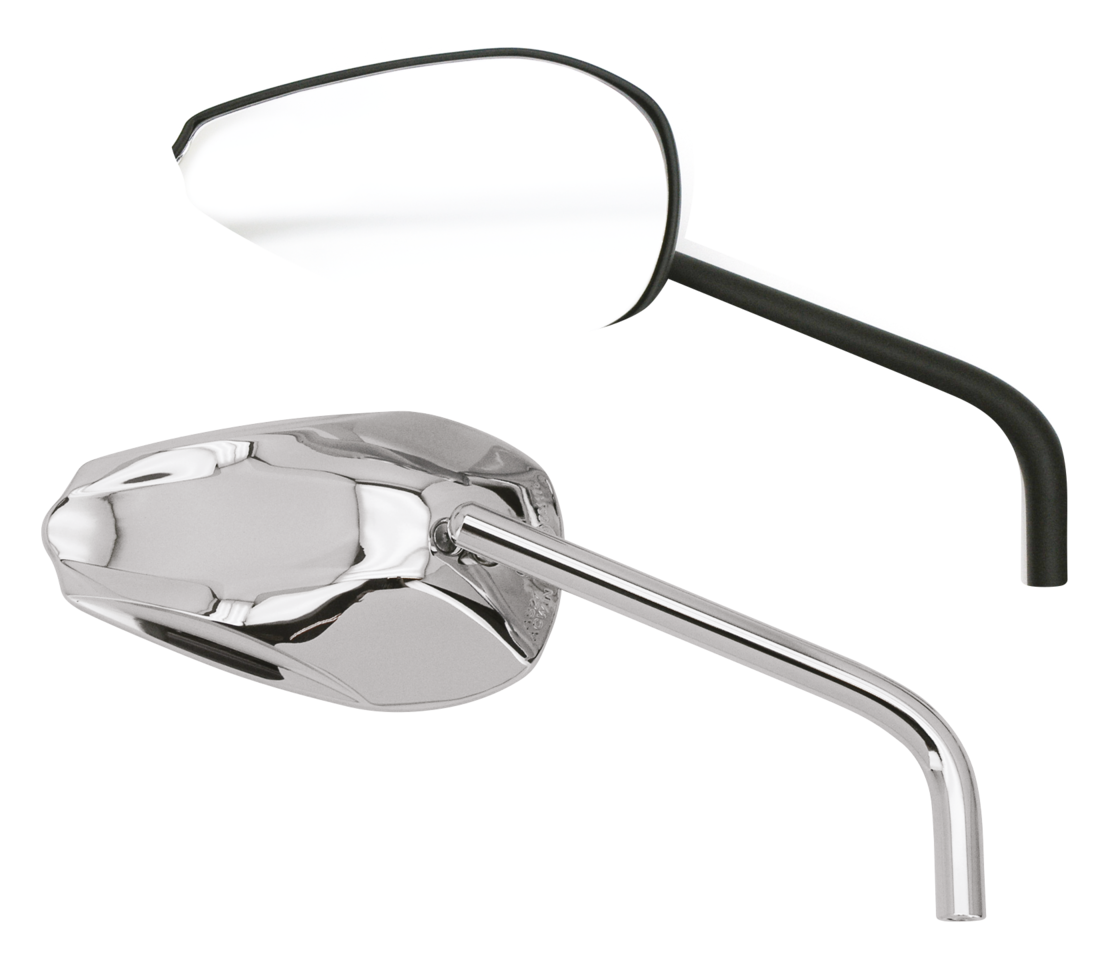 Gzp Chrome Cobra Mirror Set W/Round S Mirror & Component Zodiac