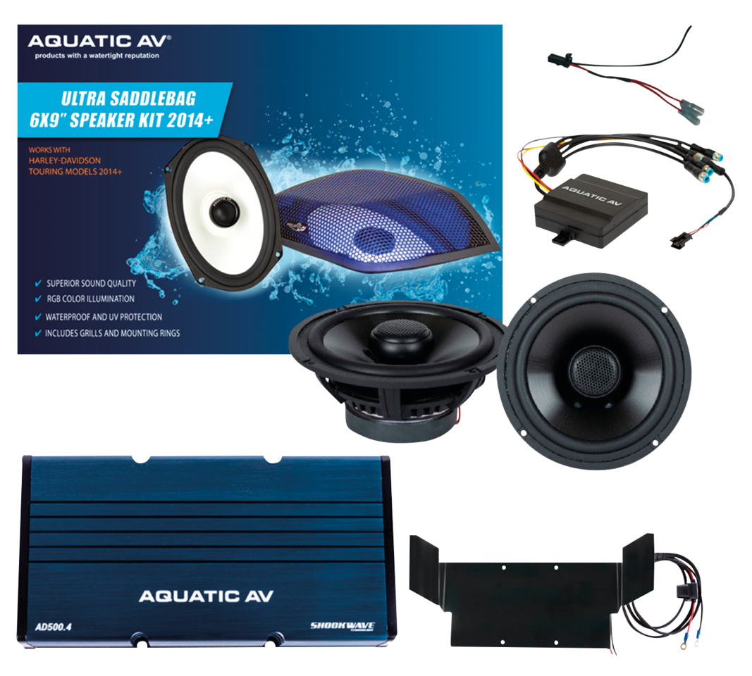 Aquatic Waterproof Saddlebag Kit - 14+ Batwing Fairing Speakers Aquatic Av Default Title