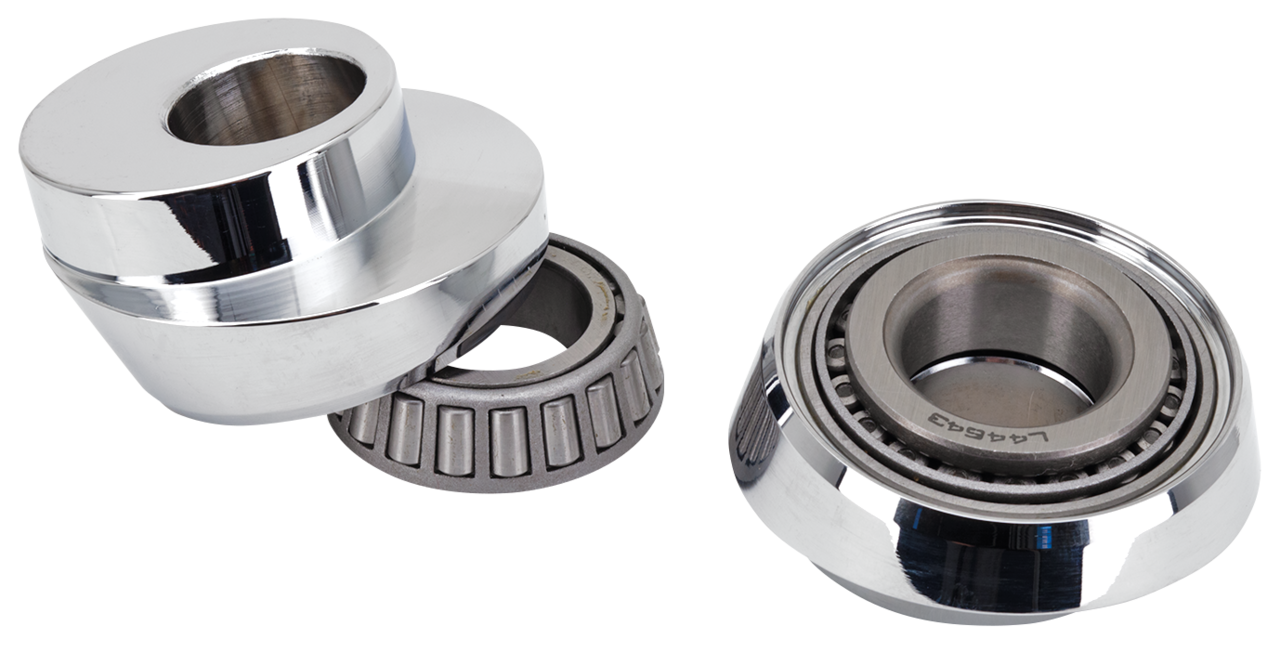 Chrome 7dgr Raked Neck Cups W/Bearings Steering Head Bearing & Cup V Twin Mfg Default Title