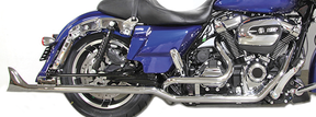 30" True Dual Fishtails Chr Flh/T17 Up 2-2 Exhaust Header V Twin Mfg