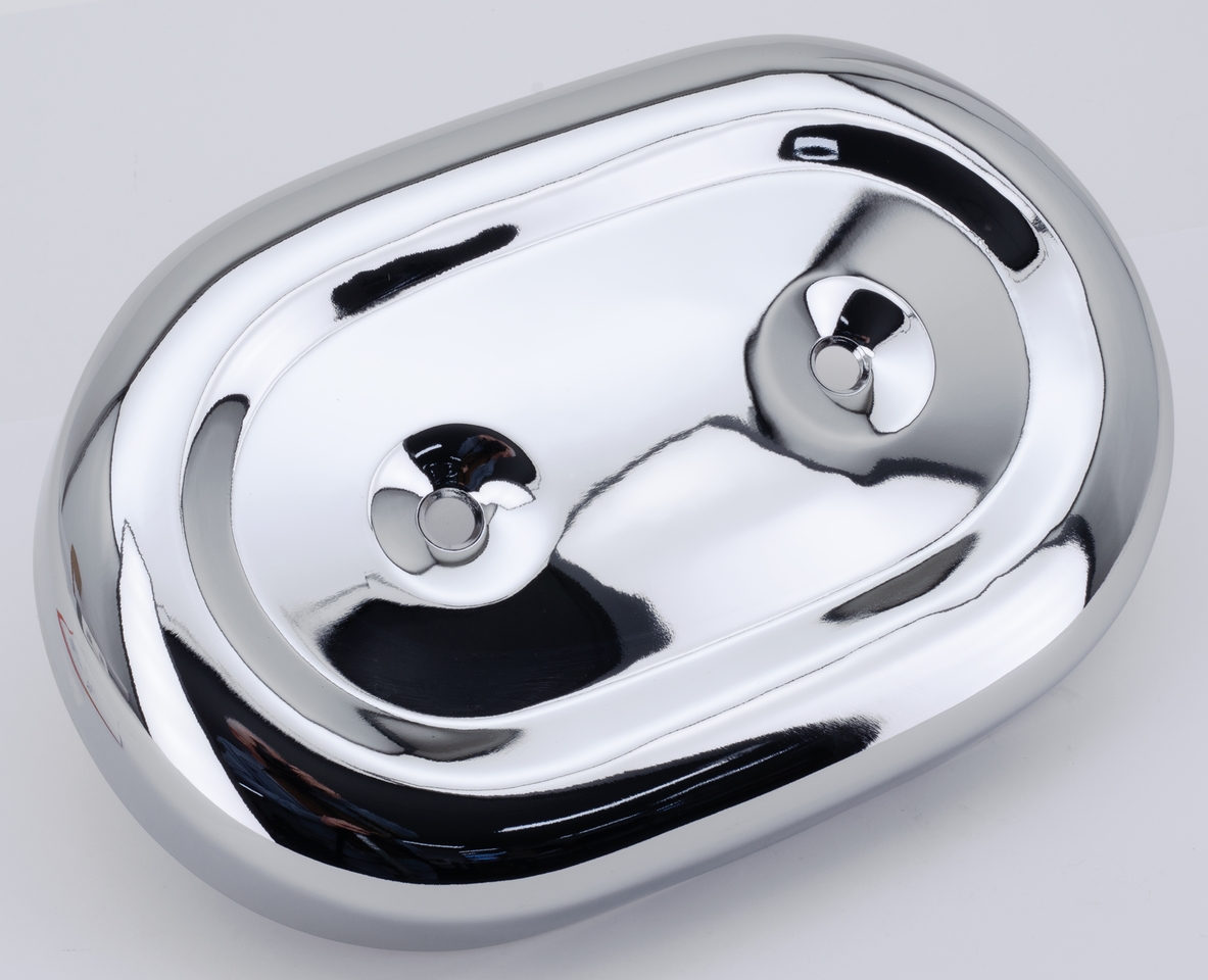 Oval A/C Cover Chrome Fl/Fx71 89 Xl66 03 Stock Style Air Cleaners V Twin Mfg Default Title