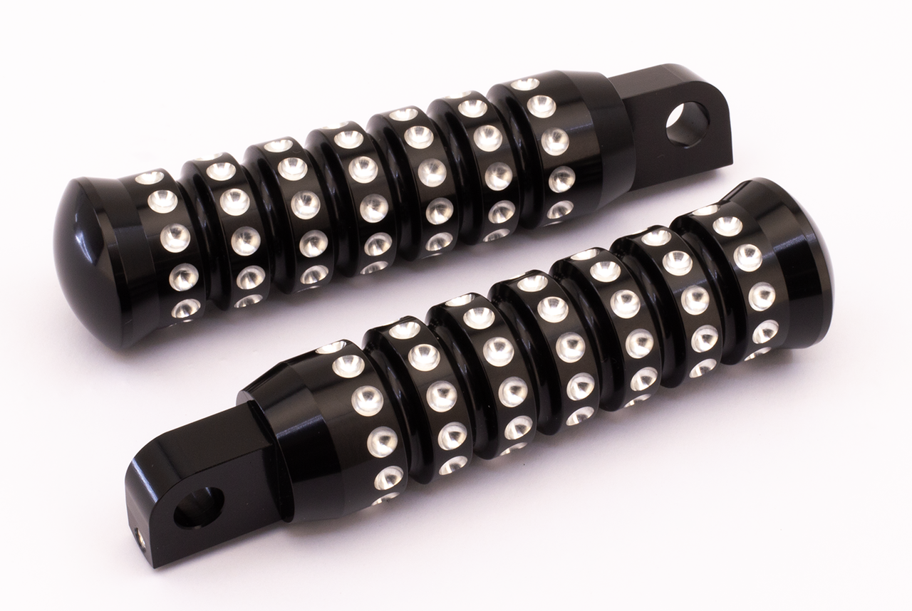 Black Ribbed Driver Rider Foot Peg Ken's Factory Default Title
