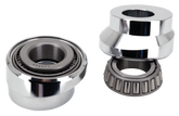Chrome 3deg Raked Neck Cups W/Bearings Steering Head Bearing & Cup V Twin Mfg Default Title
