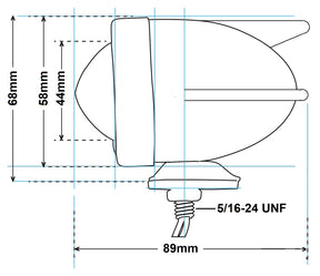 Gzp 3 Winged Bullet Light Red Single Fil Turn Signals & Multi Function Lights Zodiac Default Title