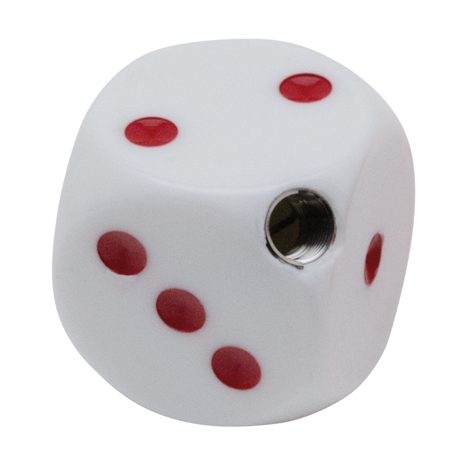 Dice Shifter Knob White W/ Red Dots Hand Shifter V Twin Mfg