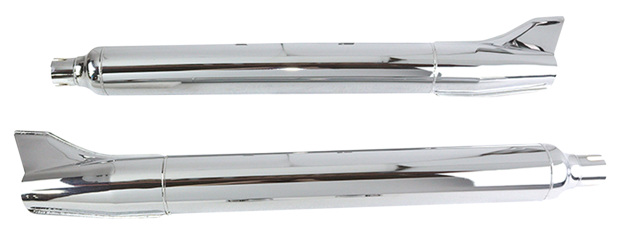 1961 Style Fishtails Chrome Flt95 17 Slip-On & Muffler V Twin Mfg